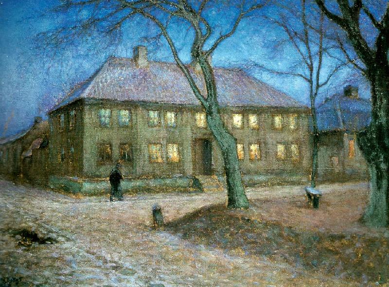 Nils Kreuger det gamla skolhuset Germany oil painting art